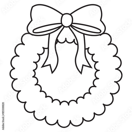 Vector cartoon cute christmas wreath isolated