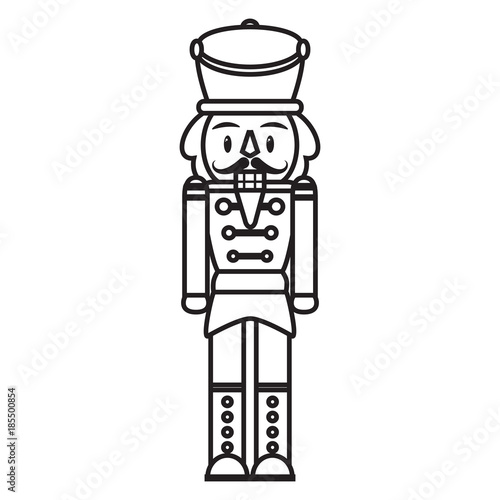 Vector cartoon cute nutcracker isolated