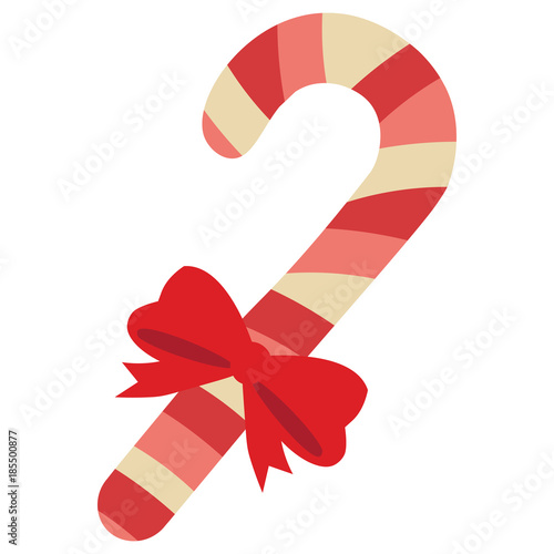 Vector cartoon cute candy cane isolated