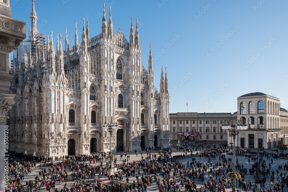 Naklejka premium Milano, piazza Duomo