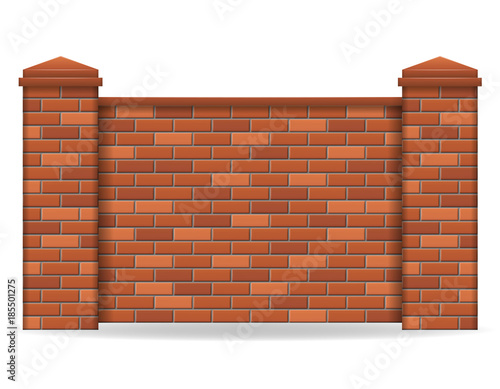 brick fence vector illustration
