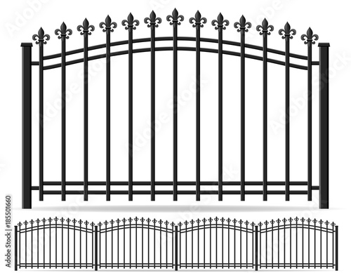 iron forged fence vector illustration