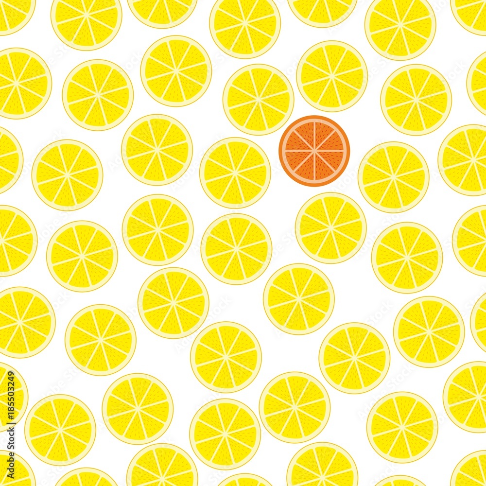 Seamless background, pattern with slices of orange and a slice of grapefruit. Vector illustration. Seamless background, pattern with slices of orange and a slice of grapefruit. Vector illustration.