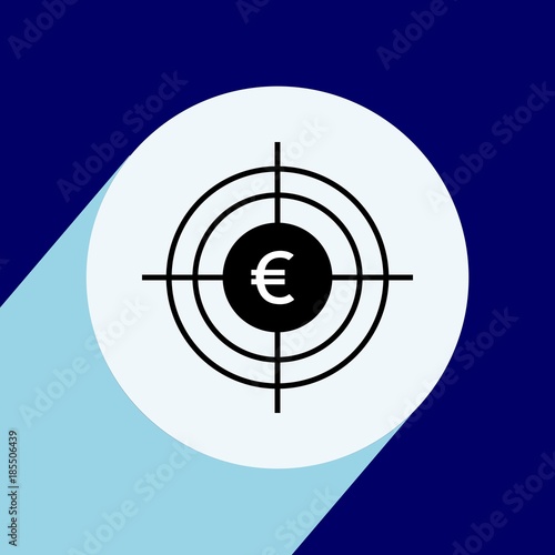 Finance icon with long shadow. Vector Business or finance concept.