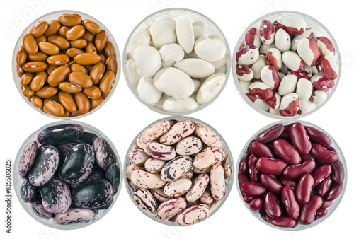A set of various beans.