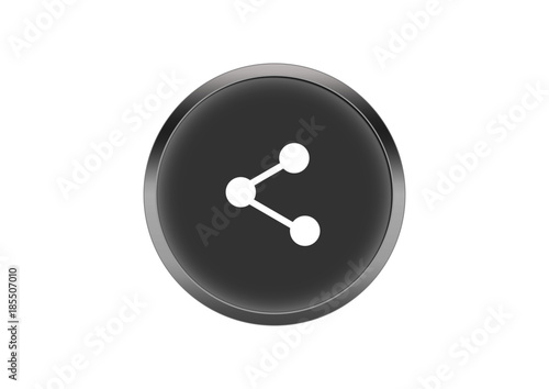 Button Grau Symbol Knopf Rund Teilen