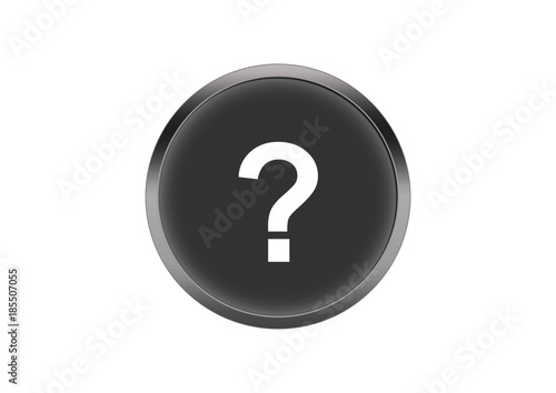 Button Grau Symbol Knopf Rund Frage