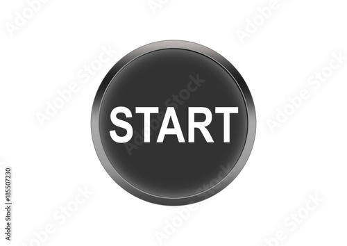Button Grau Symbol Knopf Rund Start