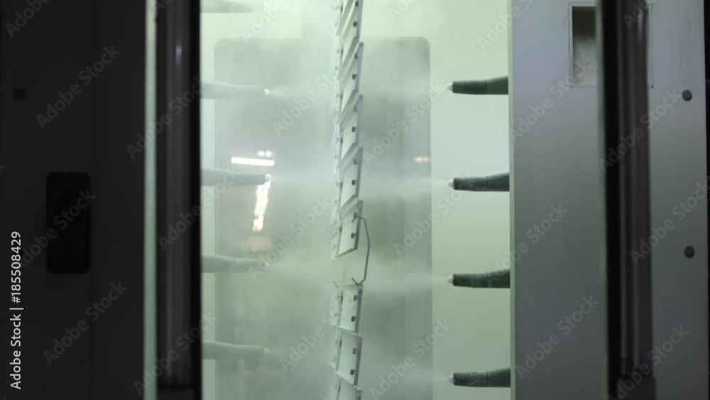 Automated painting of iron parts Automated painting of iron parts