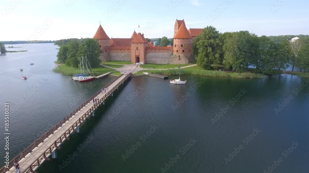 Trakai castle, Lithuania. Beautiful aerial view in summer season Trakai castle, Lithuania. Beautiful aerial view in summer season