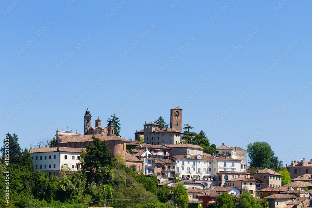 Neive town view from Langhe,Italian landmark