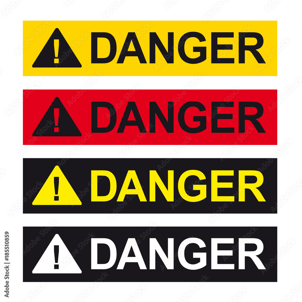 Danger label sticker sign