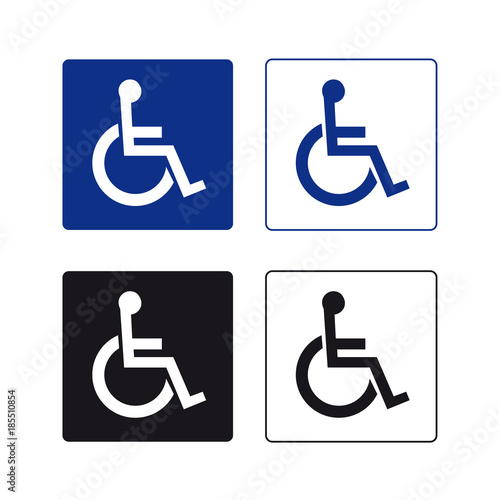 Disabled handicap wheelchair sign set
