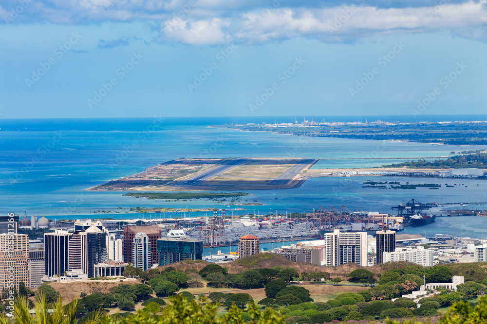 Elevated view of Honolulu International Airport
