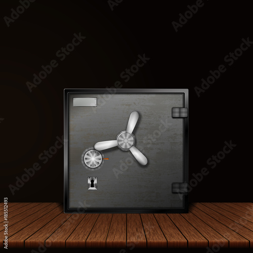 wood floor and iron safe