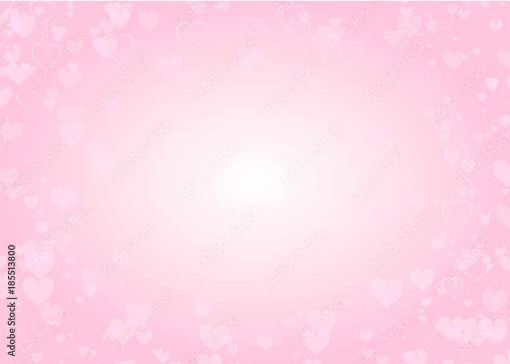 Lights and hearts on pink background. Valentine's Day card texture