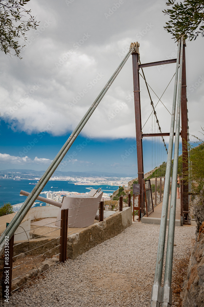 United Kingdom Gibraltar Windsor Suspension Bridge panorama view