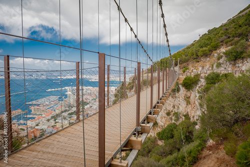 United Kingdom Gibraltar Windsor Suspension Bridge panorama view