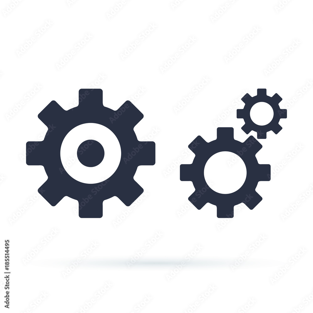 Settings icon with additional gears icon, vector illustration. Settings icon with additional gears icon, vector illustration.