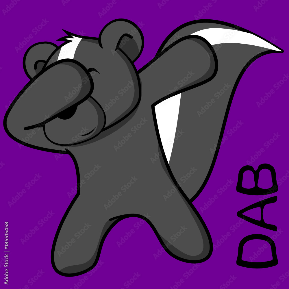Fototapeta premium dab dabbing pose skunk kid cartoon in vector format very easy to edit 