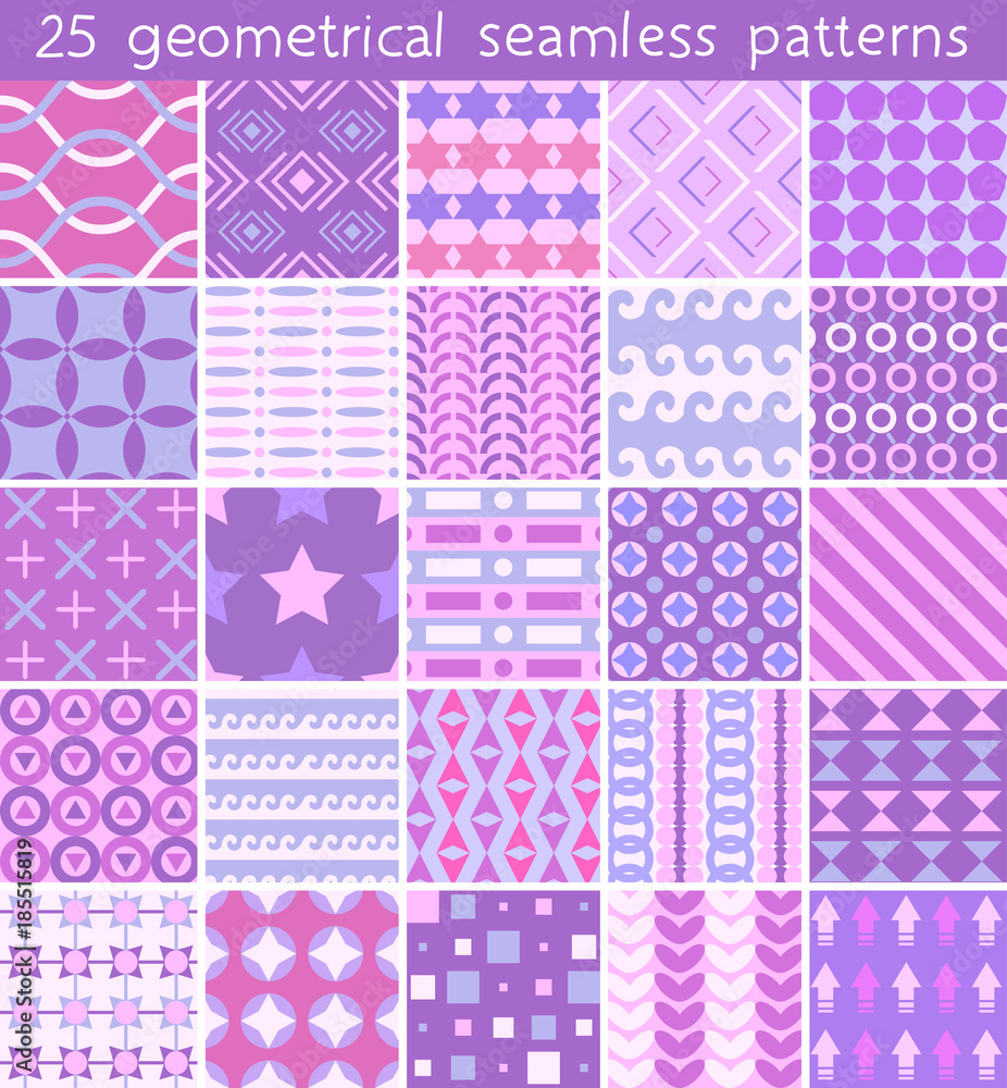 25 seamless pattern. Can be used for textile, website background, book cover, packaging. 25 seamless pattern. Can be used for textile, website background, book cover, packaging.