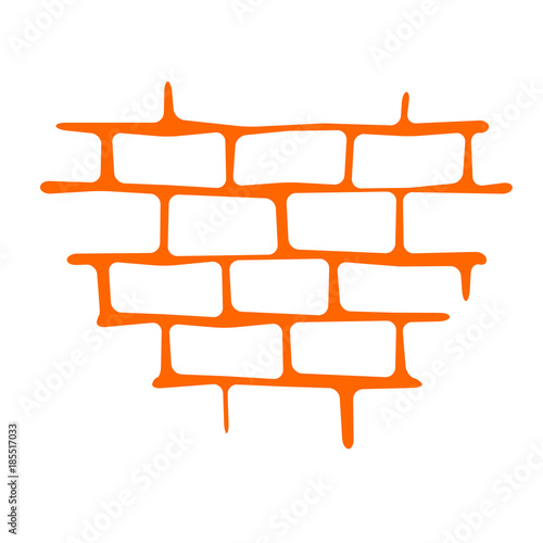 Seam. Brick wall. Vector. Texture. Pattern Orange