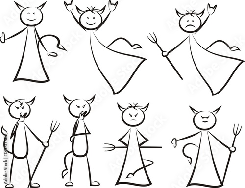 devil silhouettes and icons