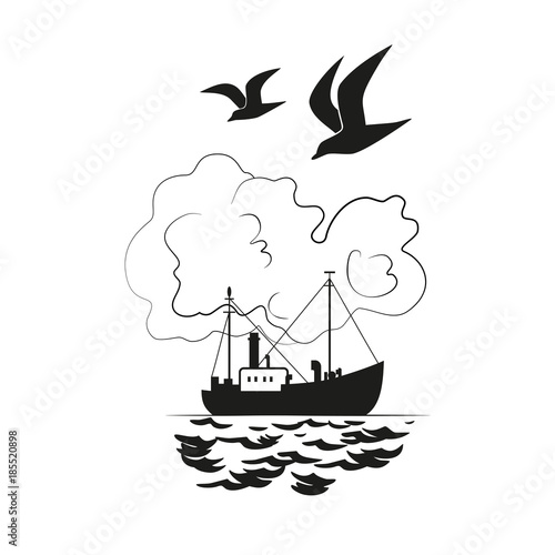 Fishing vessel icon