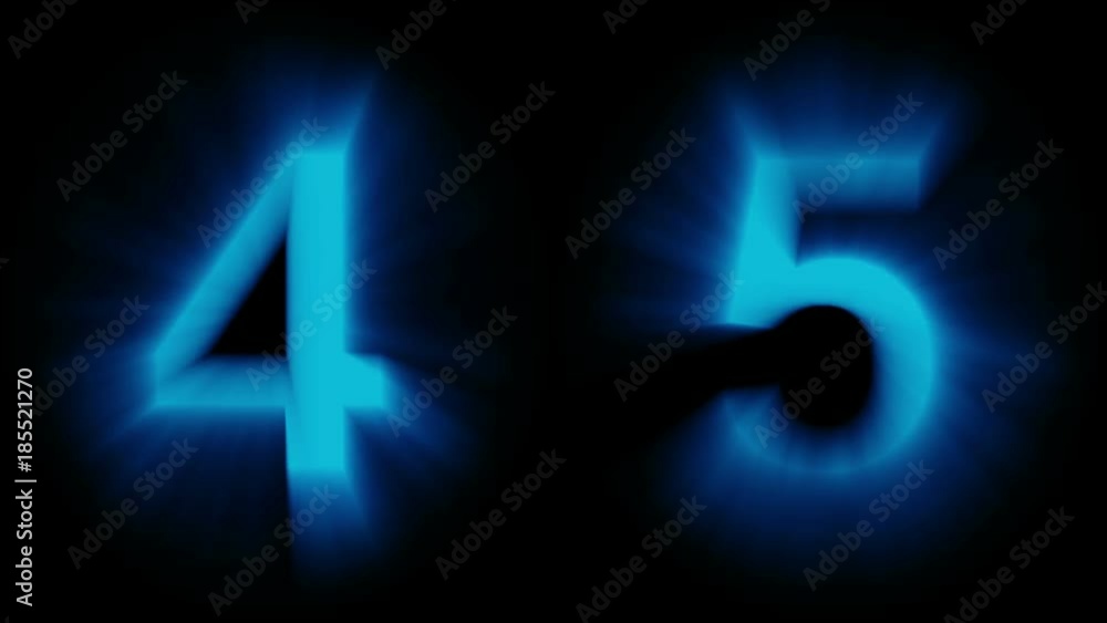 light numbers 4 and 5 - cold blue light - strong shimmering and intense flickering animation loop - isolated light numbers 4 and 5 - cold blue light - strong shimmering and intense flickering animation loop - isolated