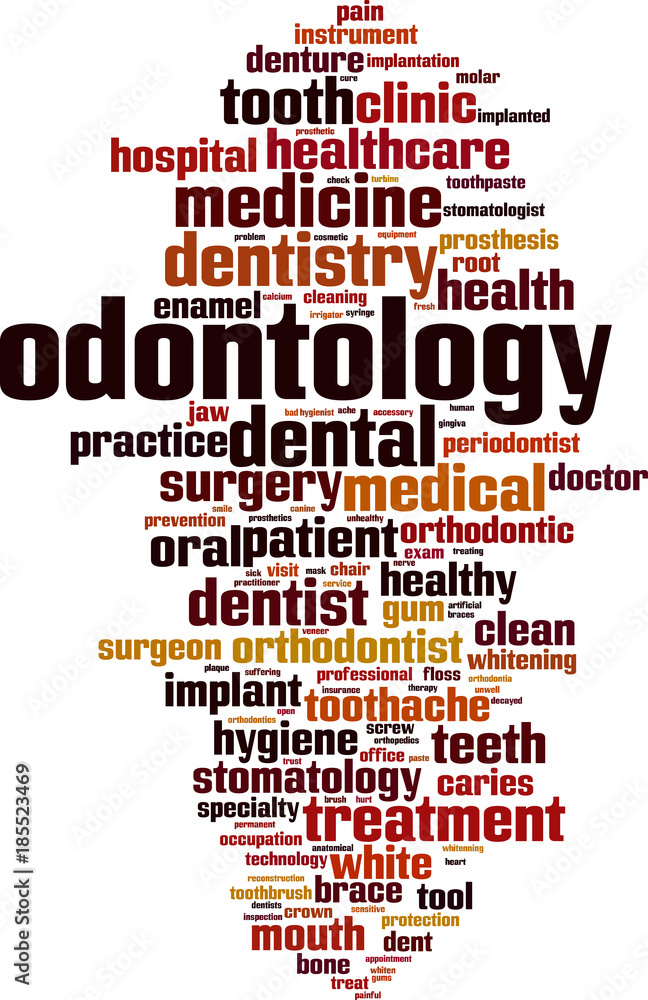 Obraz premium Odontology word cloud