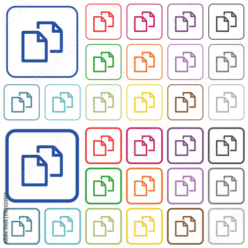 Copy document outlined flat color icons