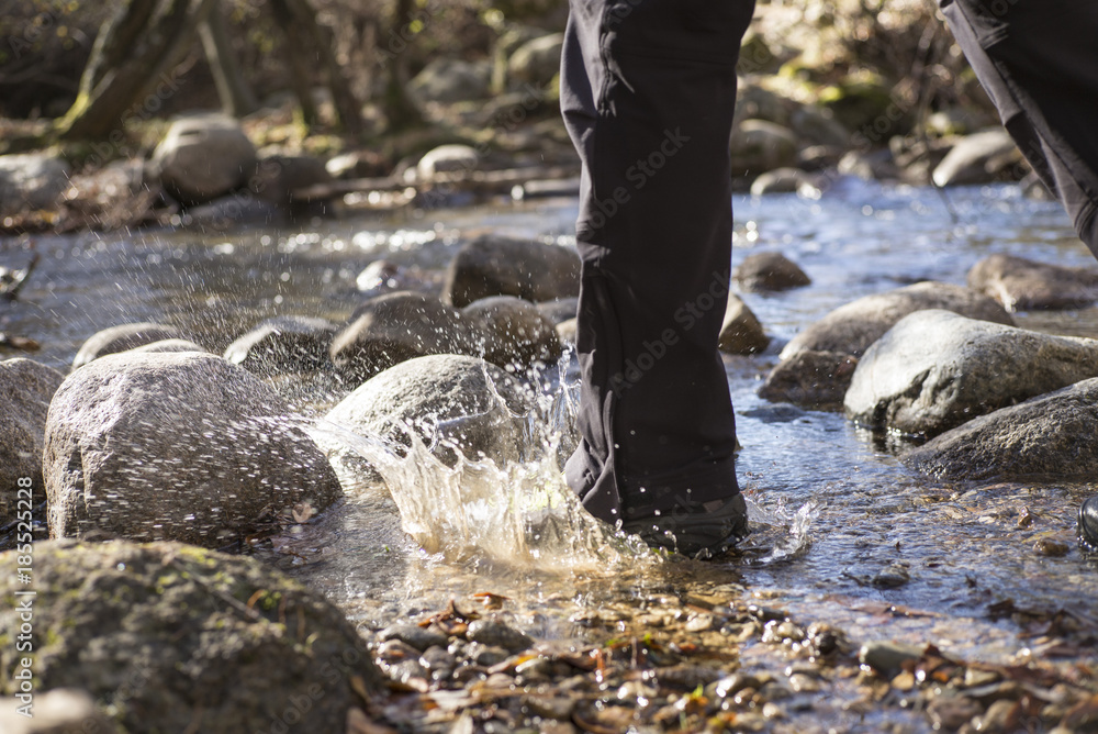 feet walking on the river feet walking on the river