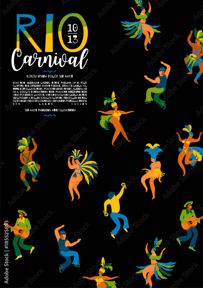 Brazil carnival. Vector template for carnival concept.