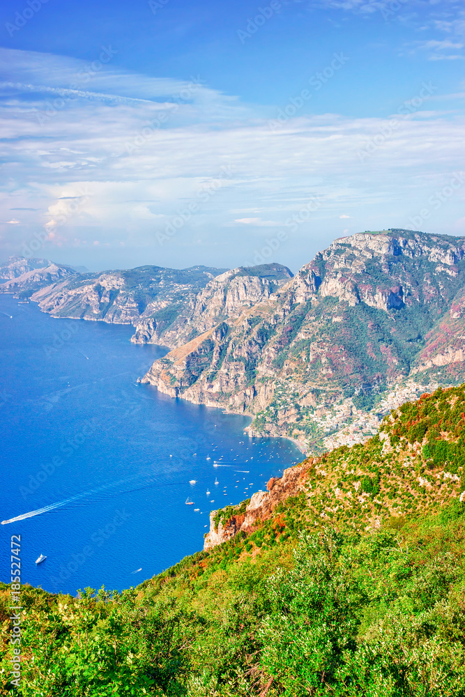 View from Path of Gods on Positano