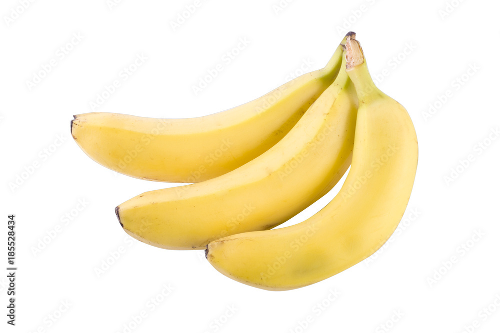 Bananas on a white background. Fresh tropical fruits on a white background. Bananas on a white background. Fresh tropical fruits on a white background.