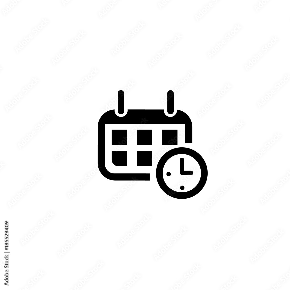 Vector image of the calendar. Calendar icon. Black laconic vector calendar. Black and white image Vector image of the calendar. Calendar icon. Black laconic vector calendar. Black and white image