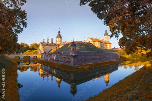 Travel Ideas and Concepts. Nesvizh Castle as an Example of Belarussian Historical Heritage of Radzivil Family Residence. photo