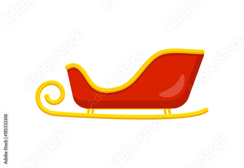 santa sleigh for christmas design isolated on white background