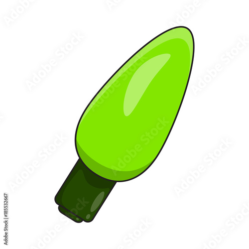 light bulb, garland christmas design isolated on white background