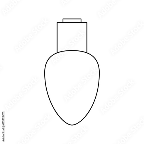 light bulb, garland outline christmas design isolated on white background