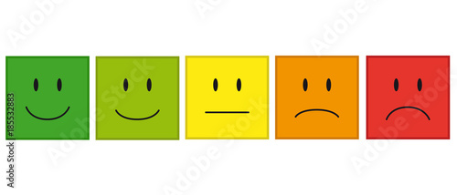 Color Faces Feedback Or Mood - Vector Icons