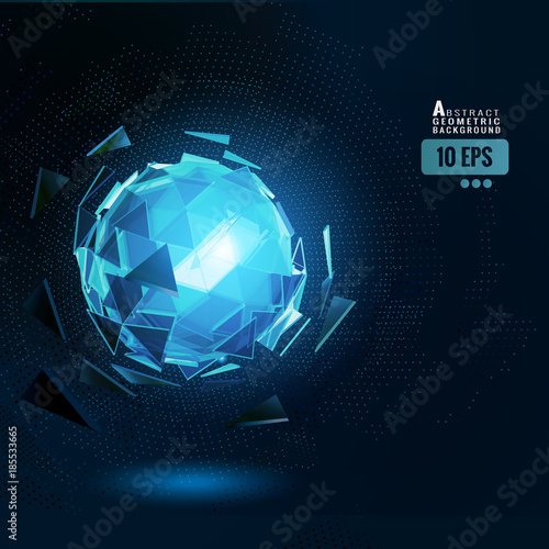 Polygonal abstract sphere on dark BG