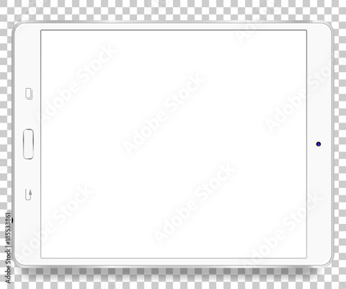 Tablet computer front view isolated in a transparancy background. To present your application