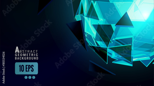 Polygonal abstract sphere on dark BG