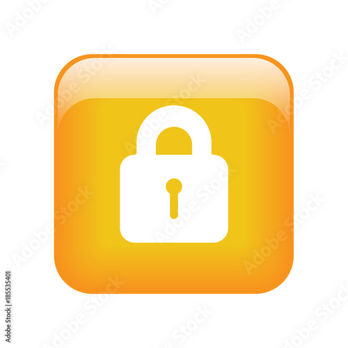 padlock icon glossy vector