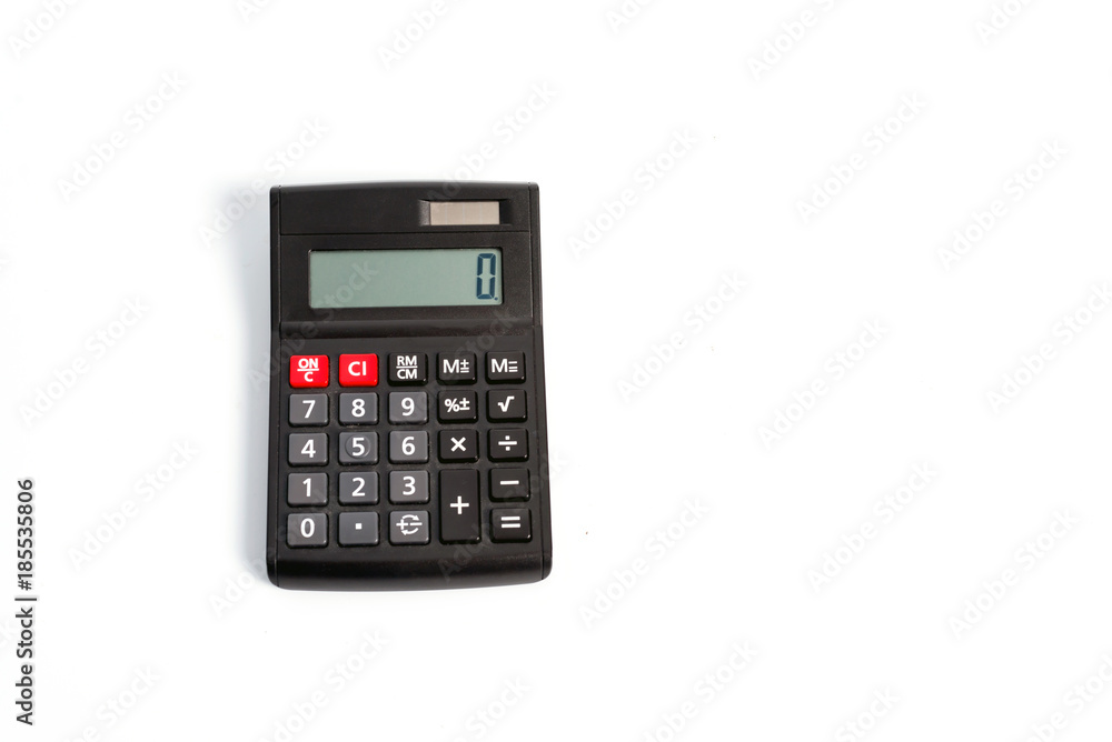 used calculator isolated on white background. used calculator isolated on white background.