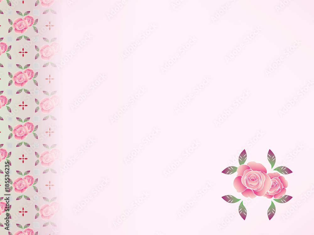 薔薇模様のカード背景素材