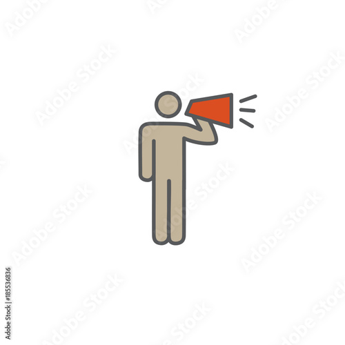 Brand Ambassador Icon with Megaphone, Influencer Marketing Person & Representative