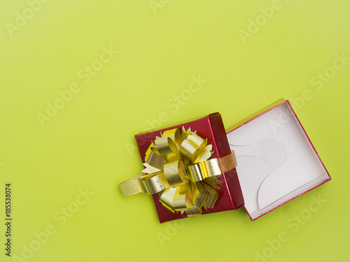 Christmas decoration background over bcolour background, above view with copy space for text .top view composition. photo