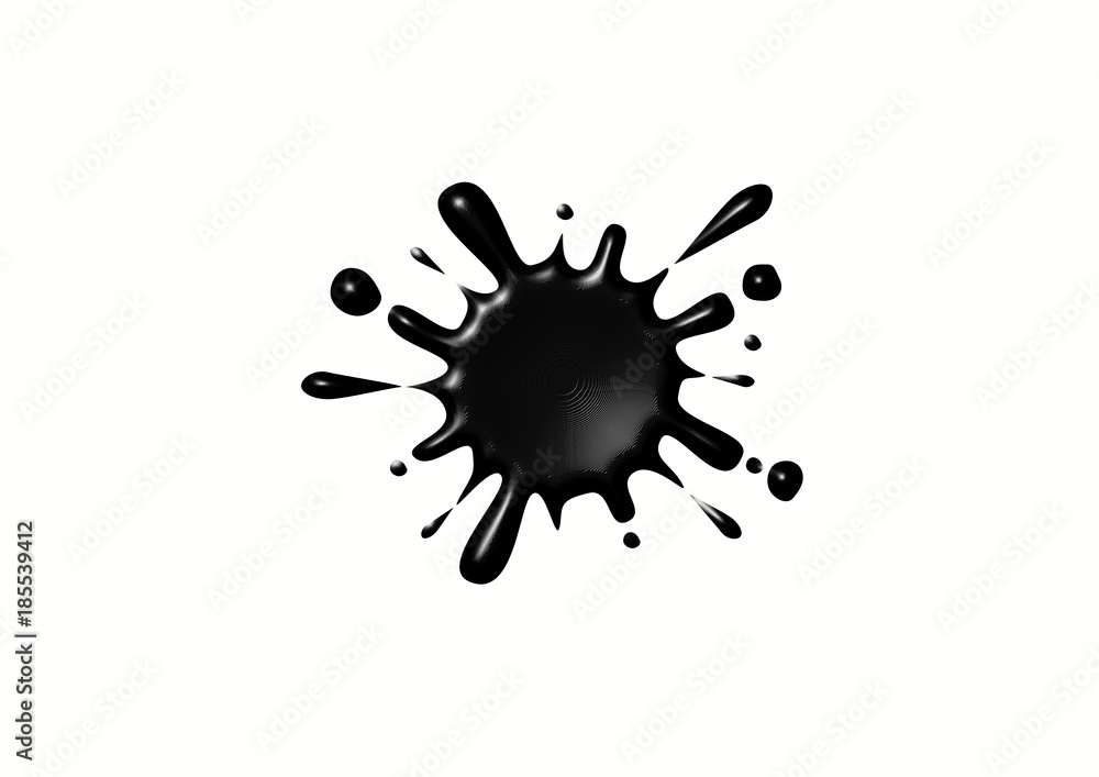 Black ink splash on white background Black ink splash on white background
